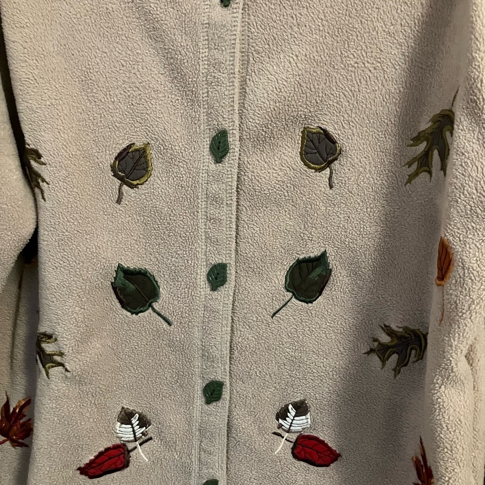 VTG Nick and Sarah Fall Leaf Pattern Embroidery Cardigan 1X - Picture 2 of 5